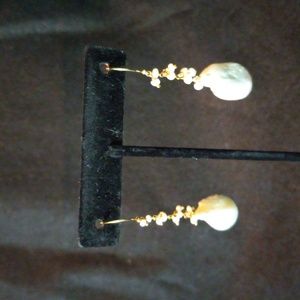 South Sea baroque mabe pearl earrings with gold vermeil hooks